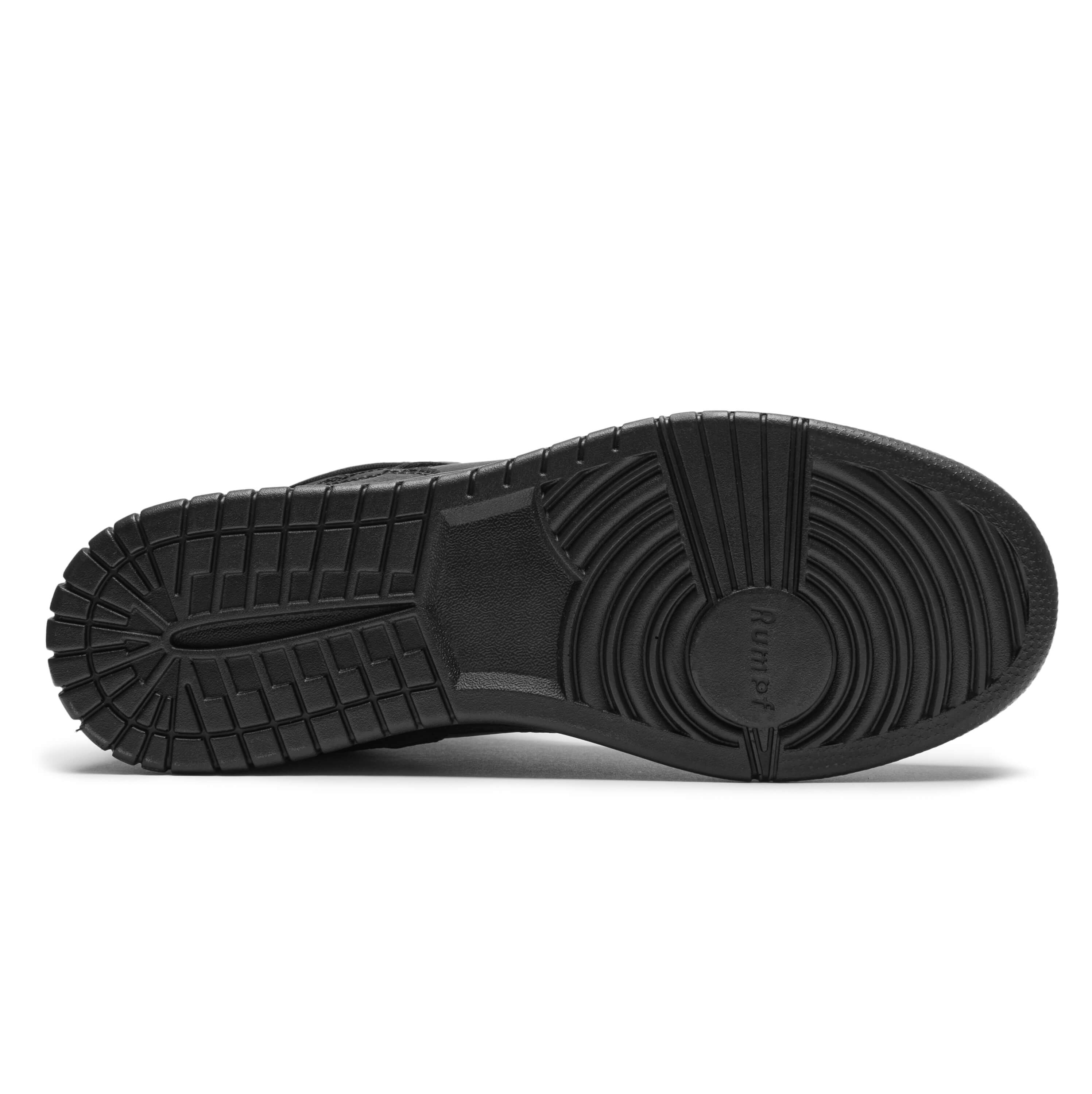 Unteransicht des Rumpf 1533 LA Dance Sneaker in Schwarz mit strukturierter Profilsohle.